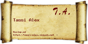 Tassi Alex névjegykártya